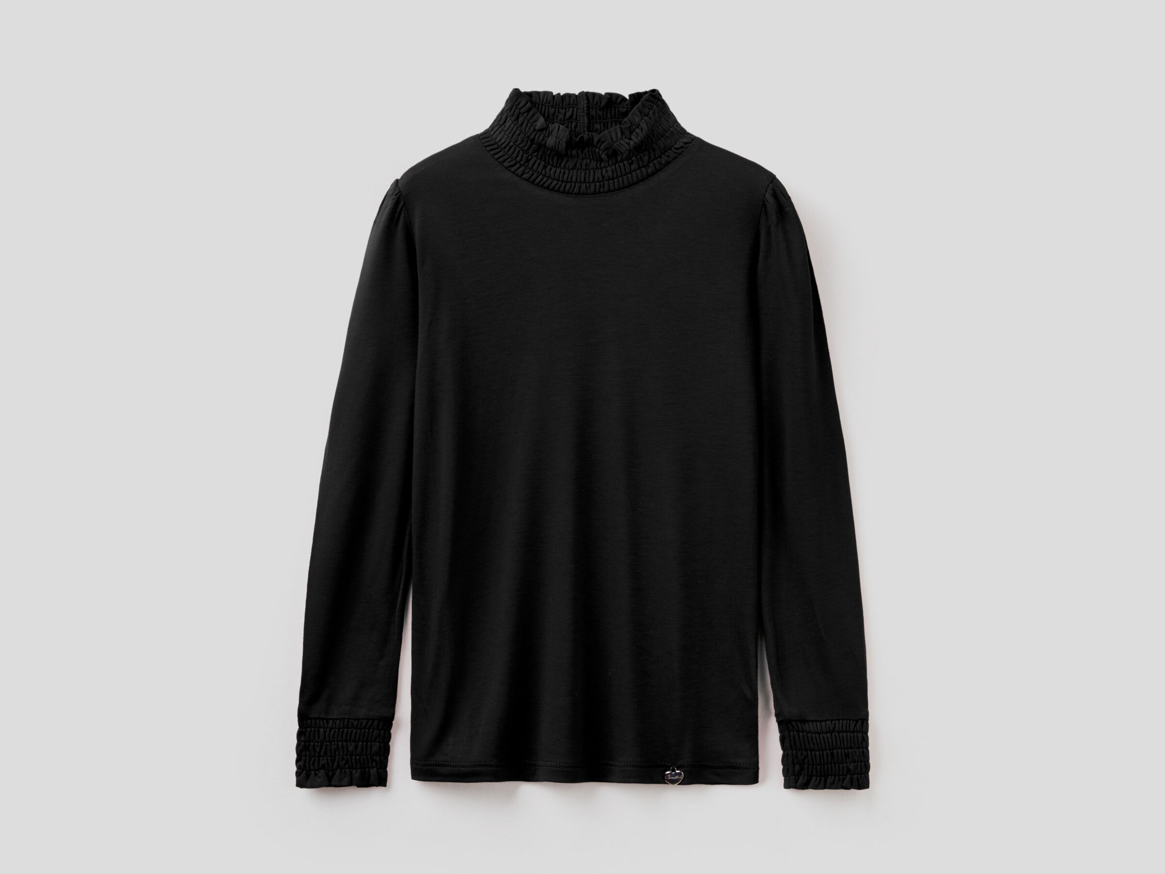Viscose turtleneck with ruffles image number null