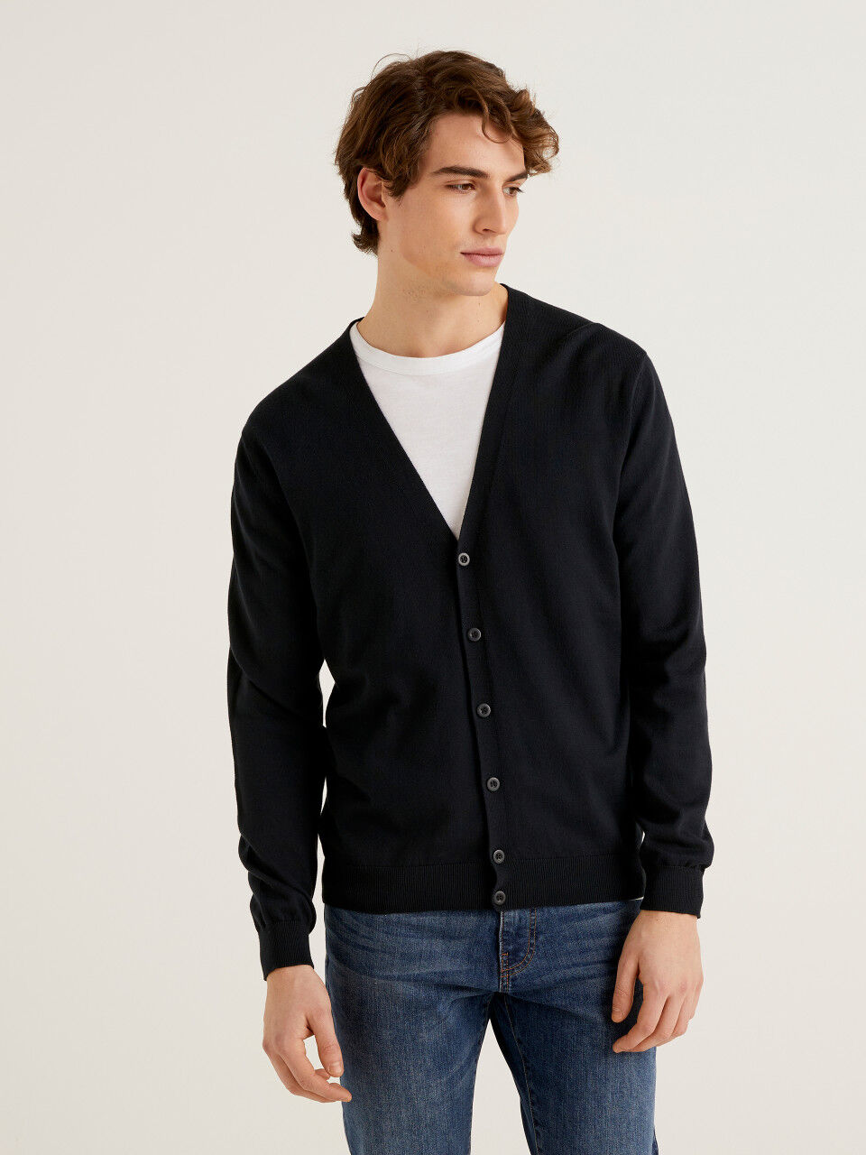 mens long grey cardigan