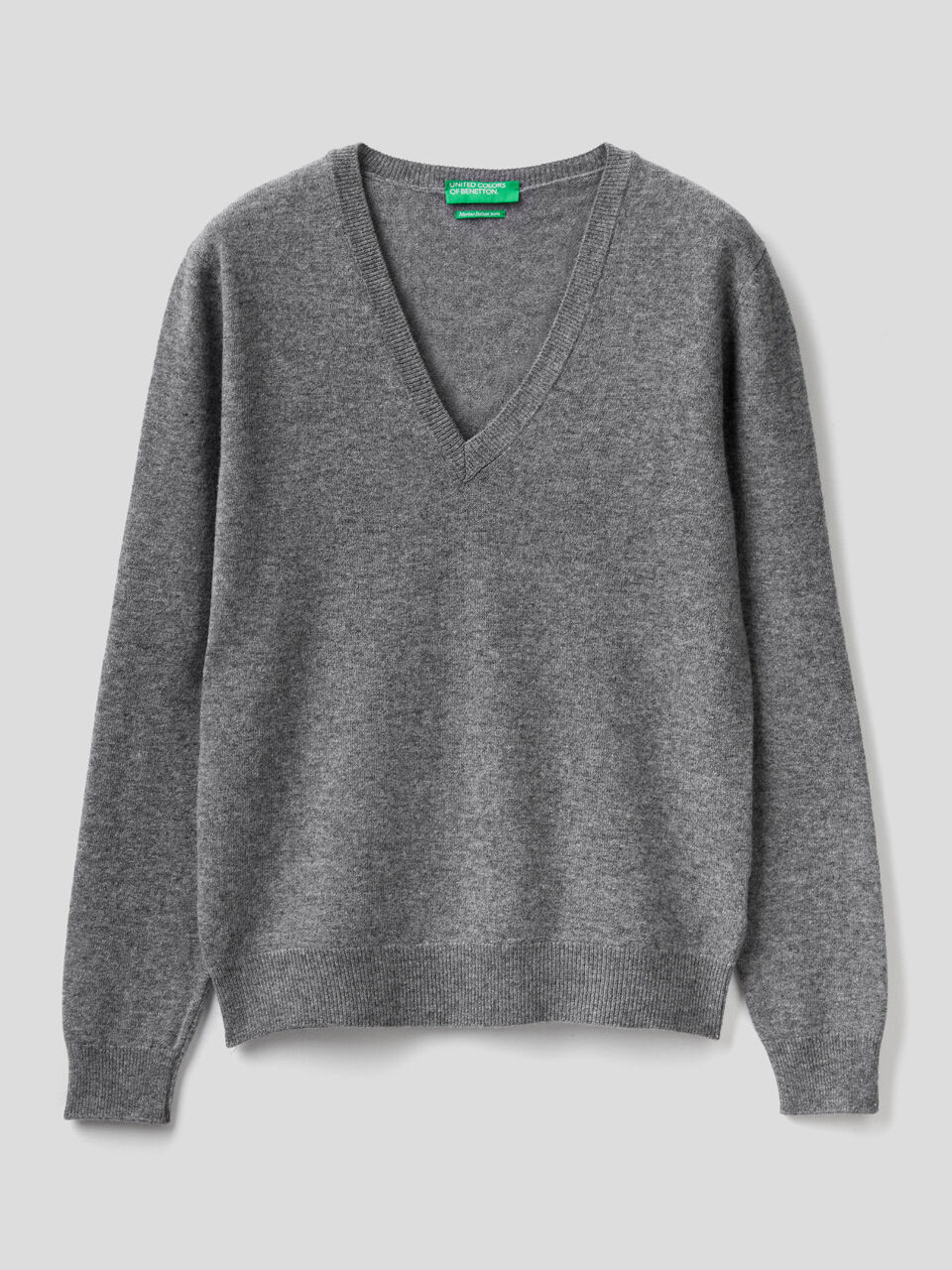 Sweater with V-neck in pure Merino wool image number 1