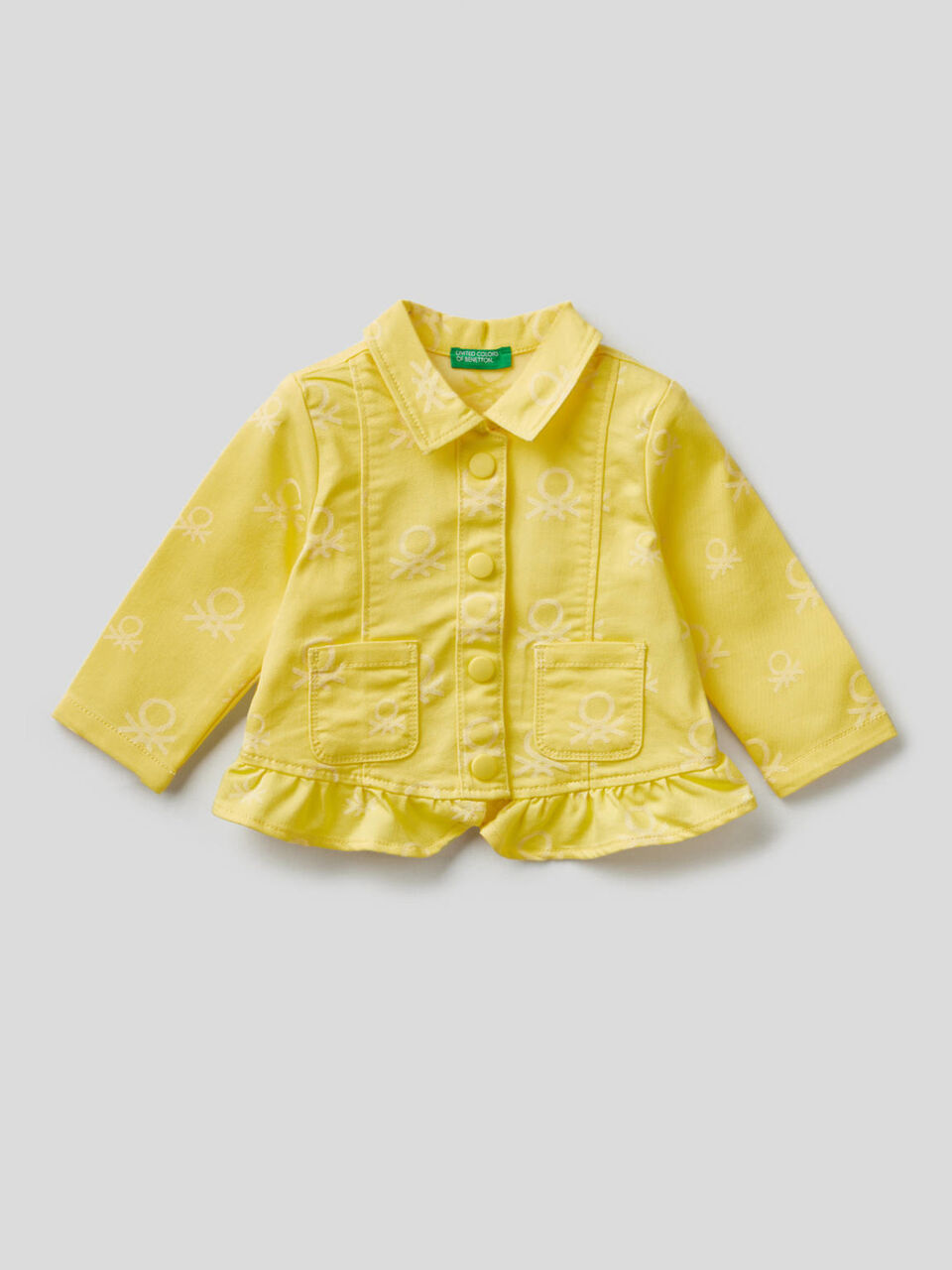 Logoed jacket with rouches image number null