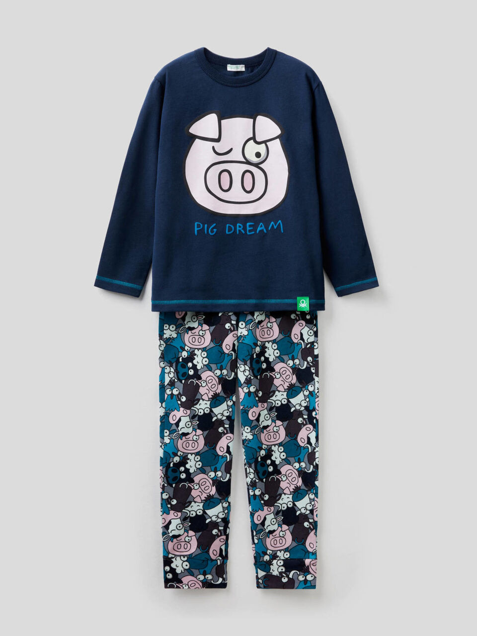 Pyjamas in pure cotton with prints image number 1