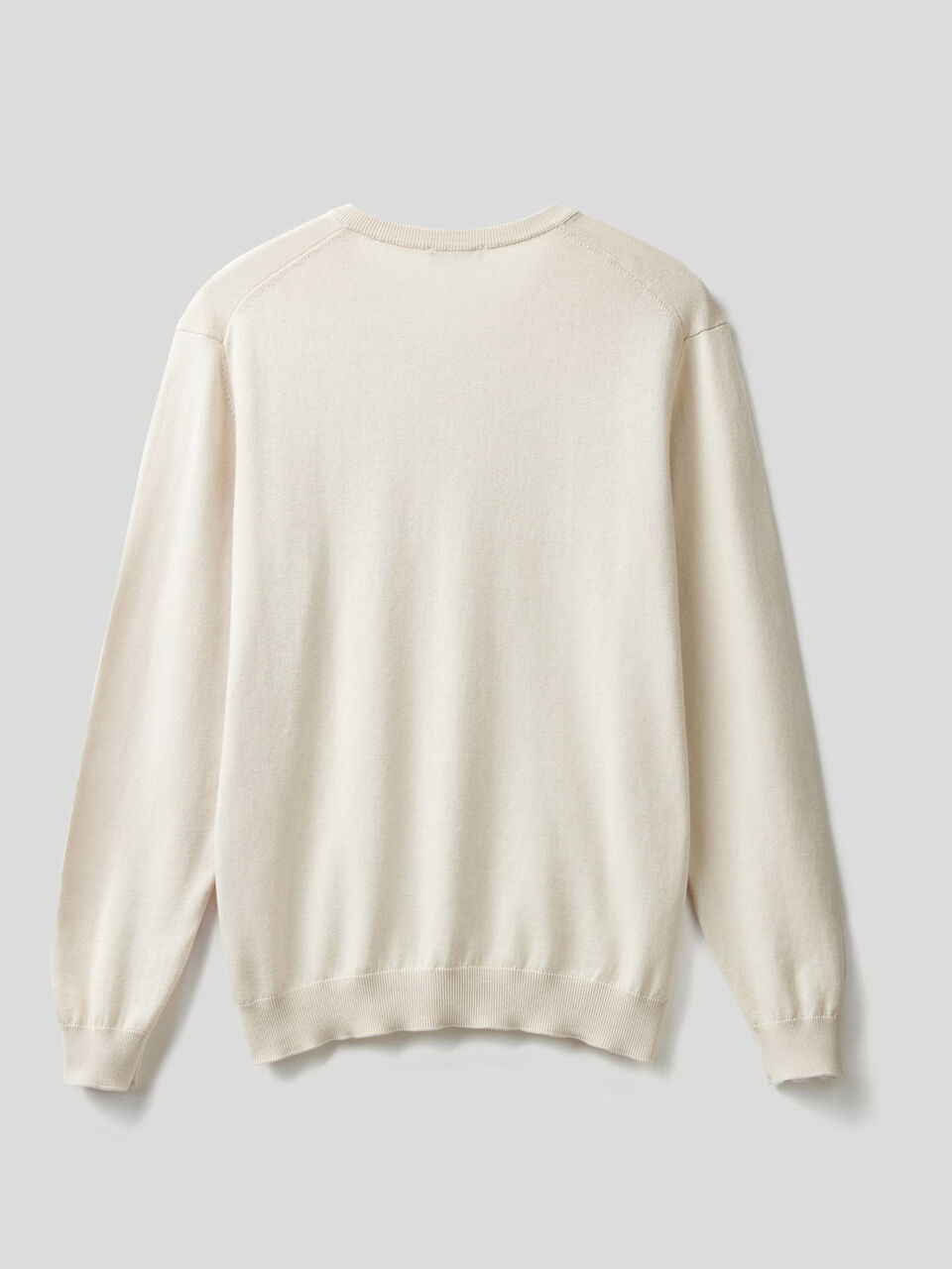Pure cotton sweater with V-neck image number null