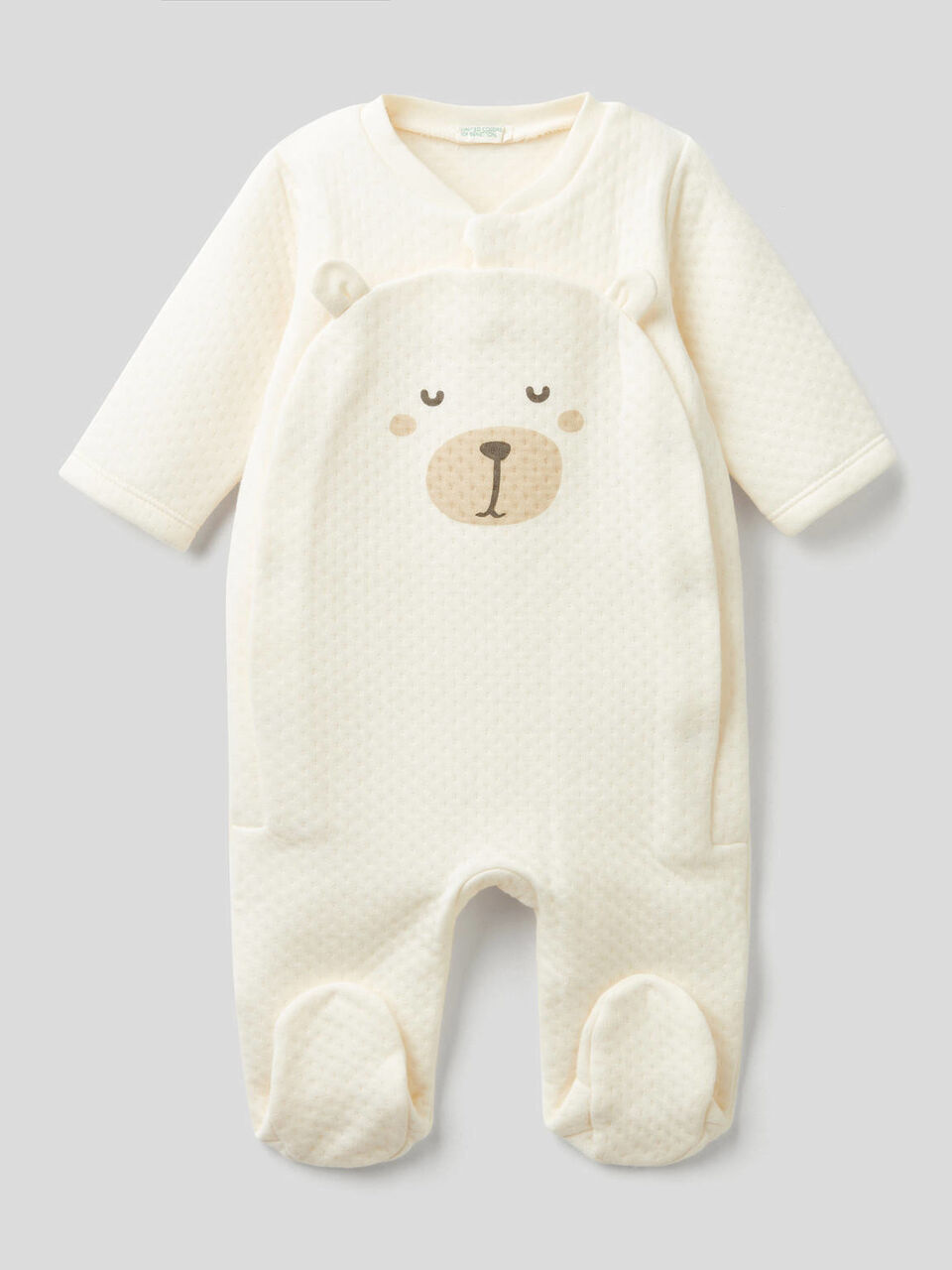 Teddy bear onesie with quilted look image number 1