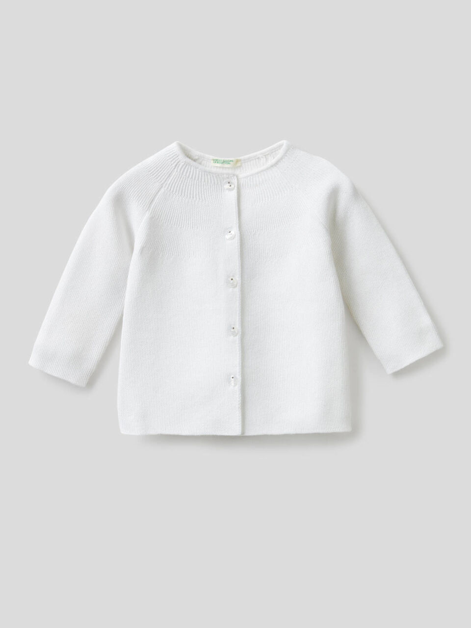 Pure cotton crew neck cardigan image number null