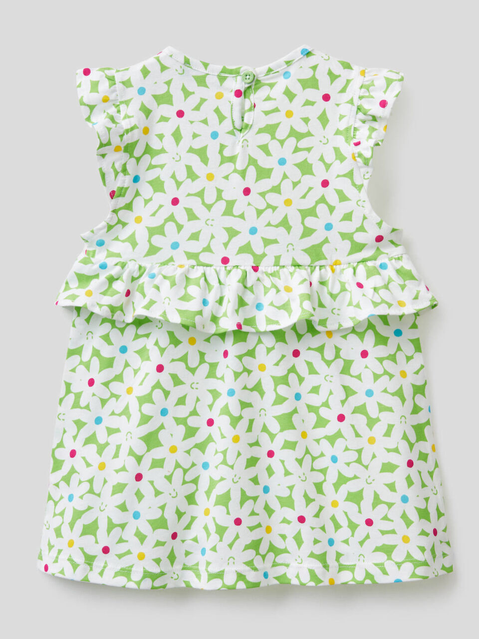 Dress in 100% cotton with frill image number null