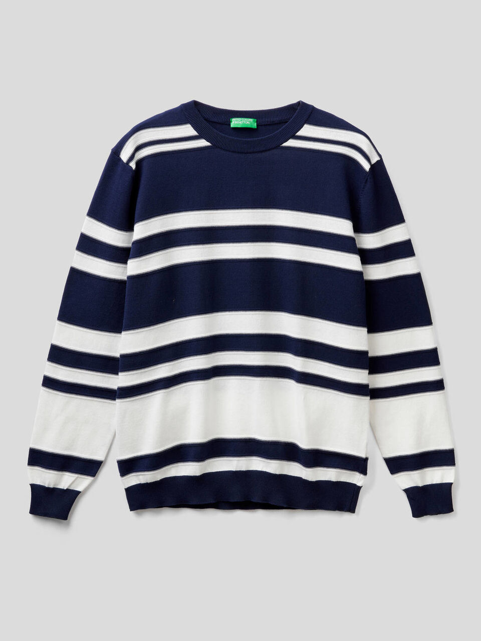 Striped sweater in pure cotton image number null