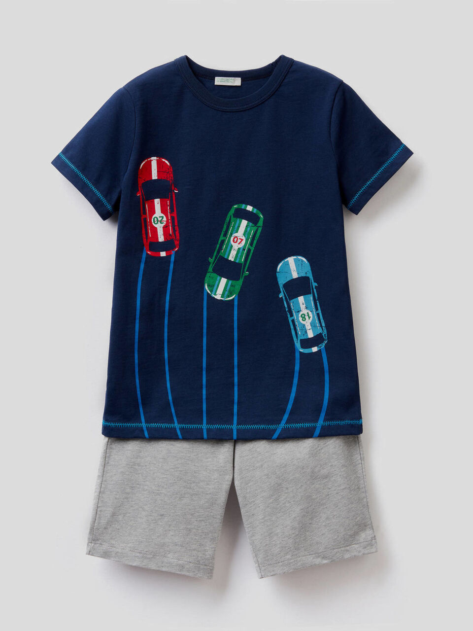 Cotton pyjamas with bermudas and t-shirt image number null