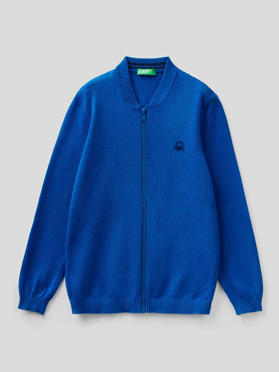 Zip-up cardigan in pure cotton image number null