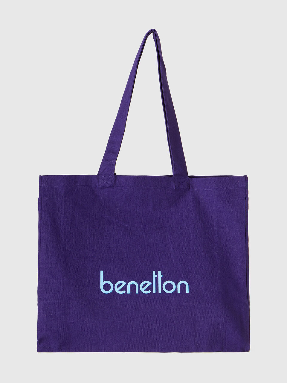 Blue tote bag in pure cotton image number 1