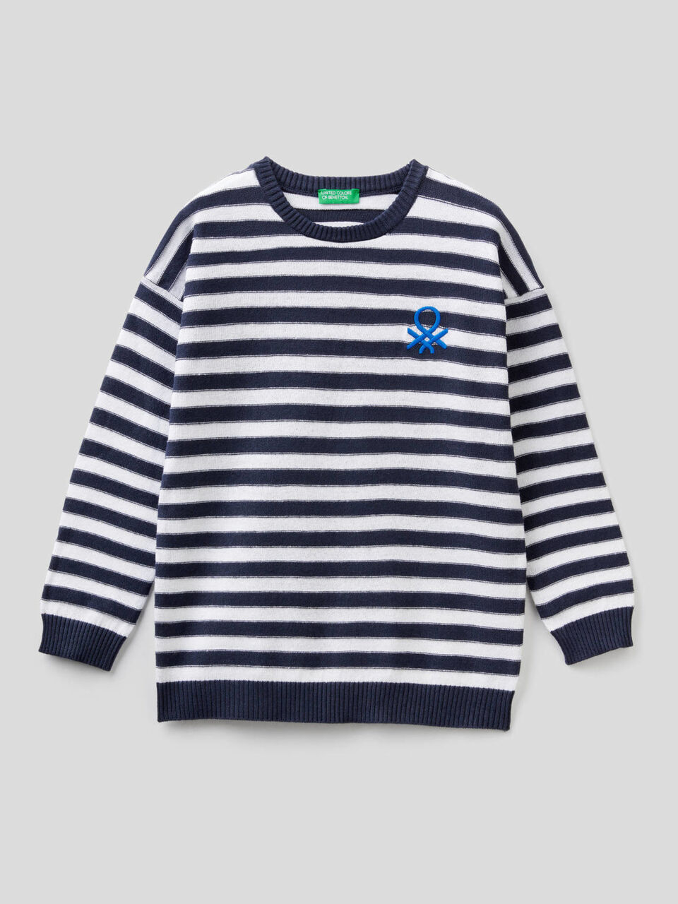 Striped sweater with logo image number null