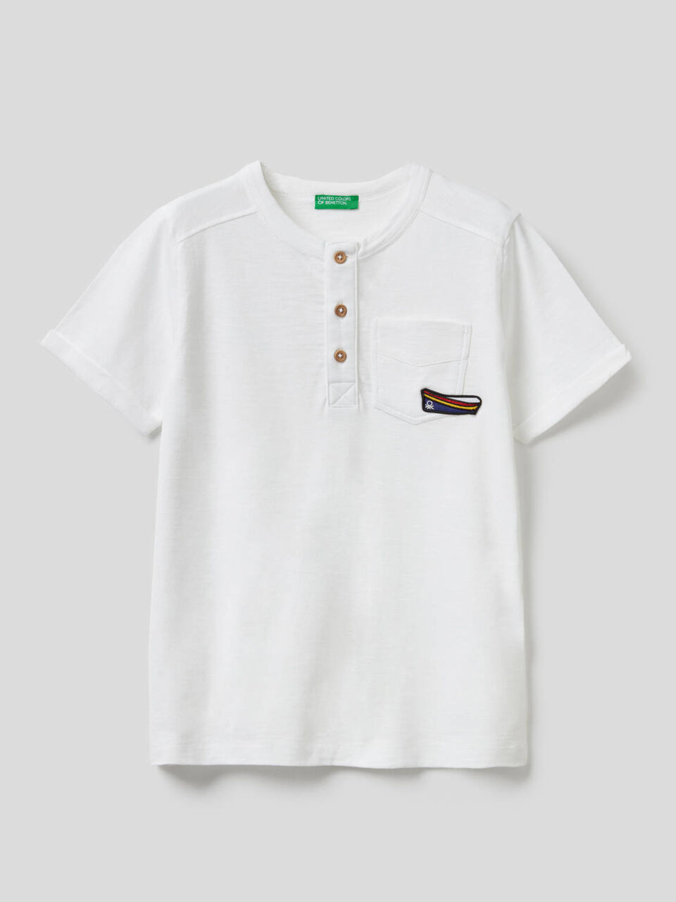 Henley t-shirt in pure cotton image number null