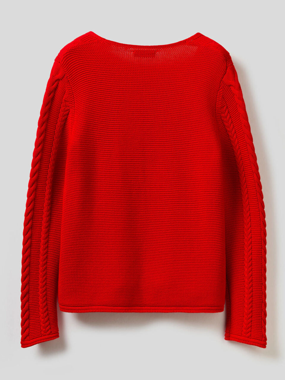Cable knit sweater in pure cotton image number null