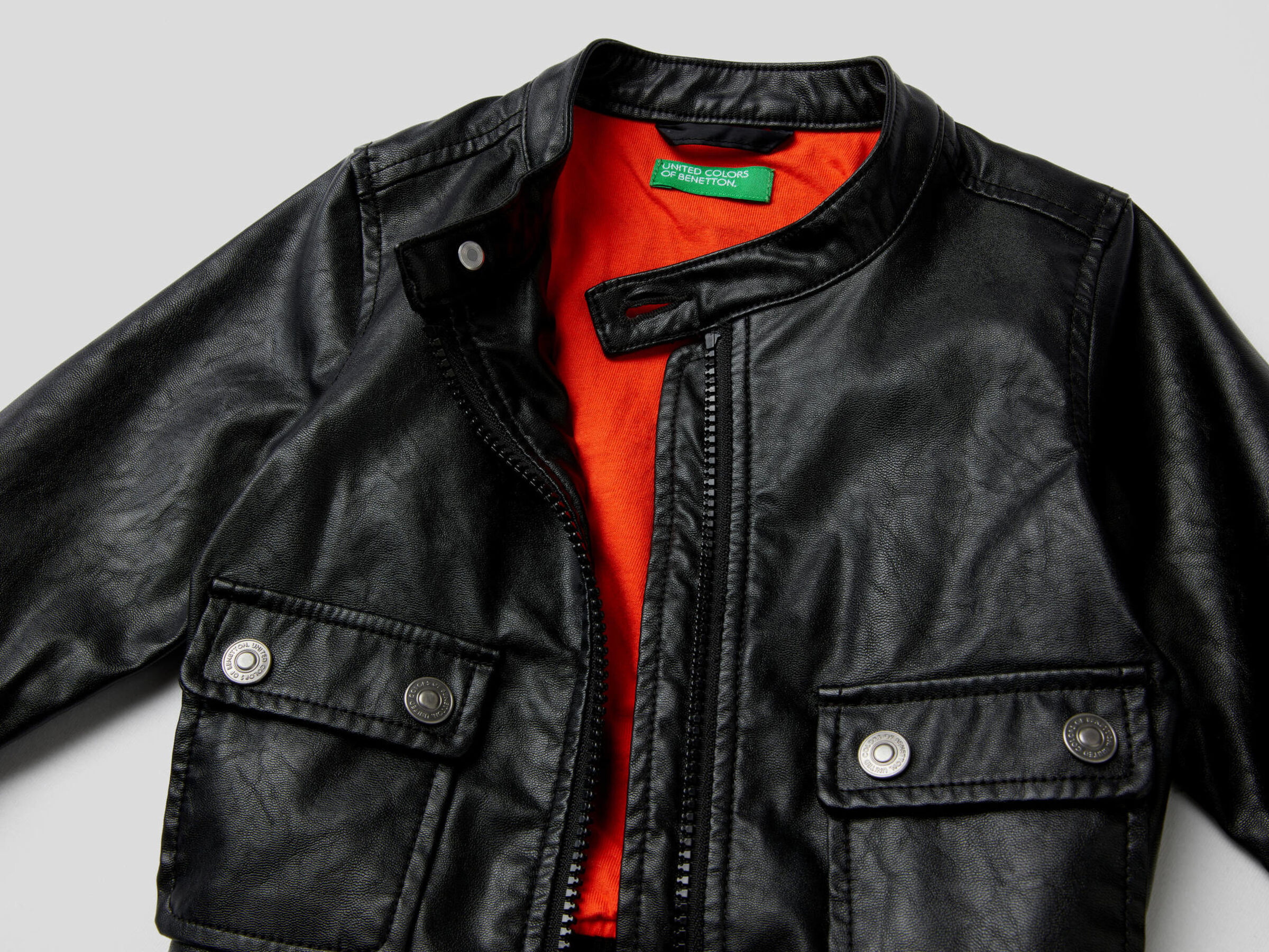 Jacket with leather look image number null