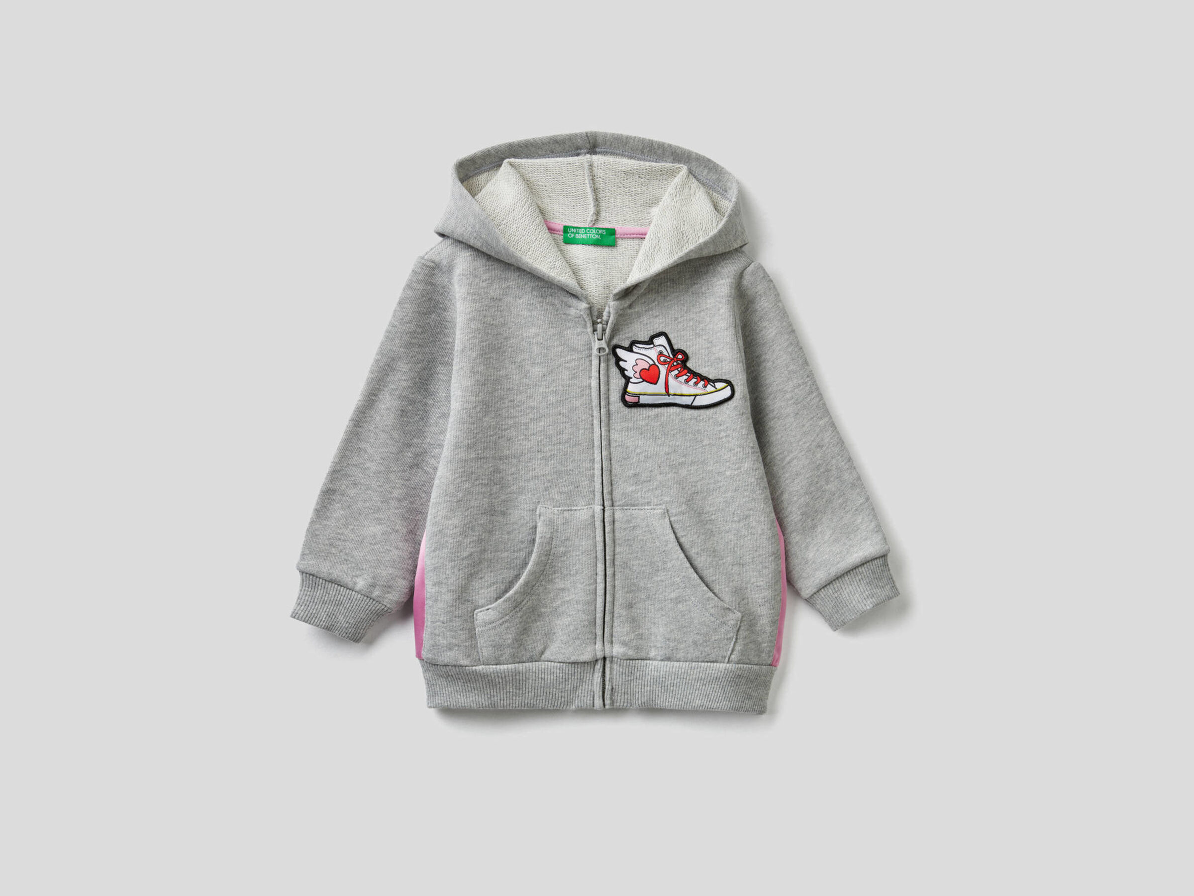 Cotton sweatshirt with sound-effect patch image number null