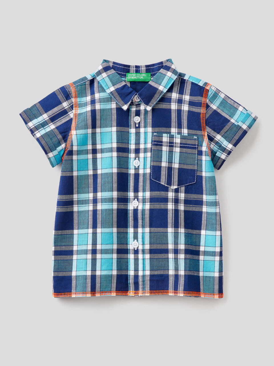 Check shirt with short sleeves image number null