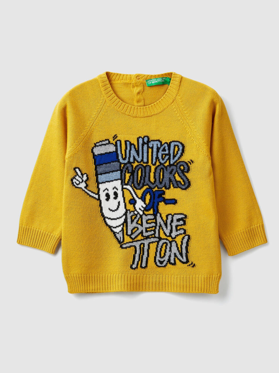 Crew neck sweater with inlay image number 1