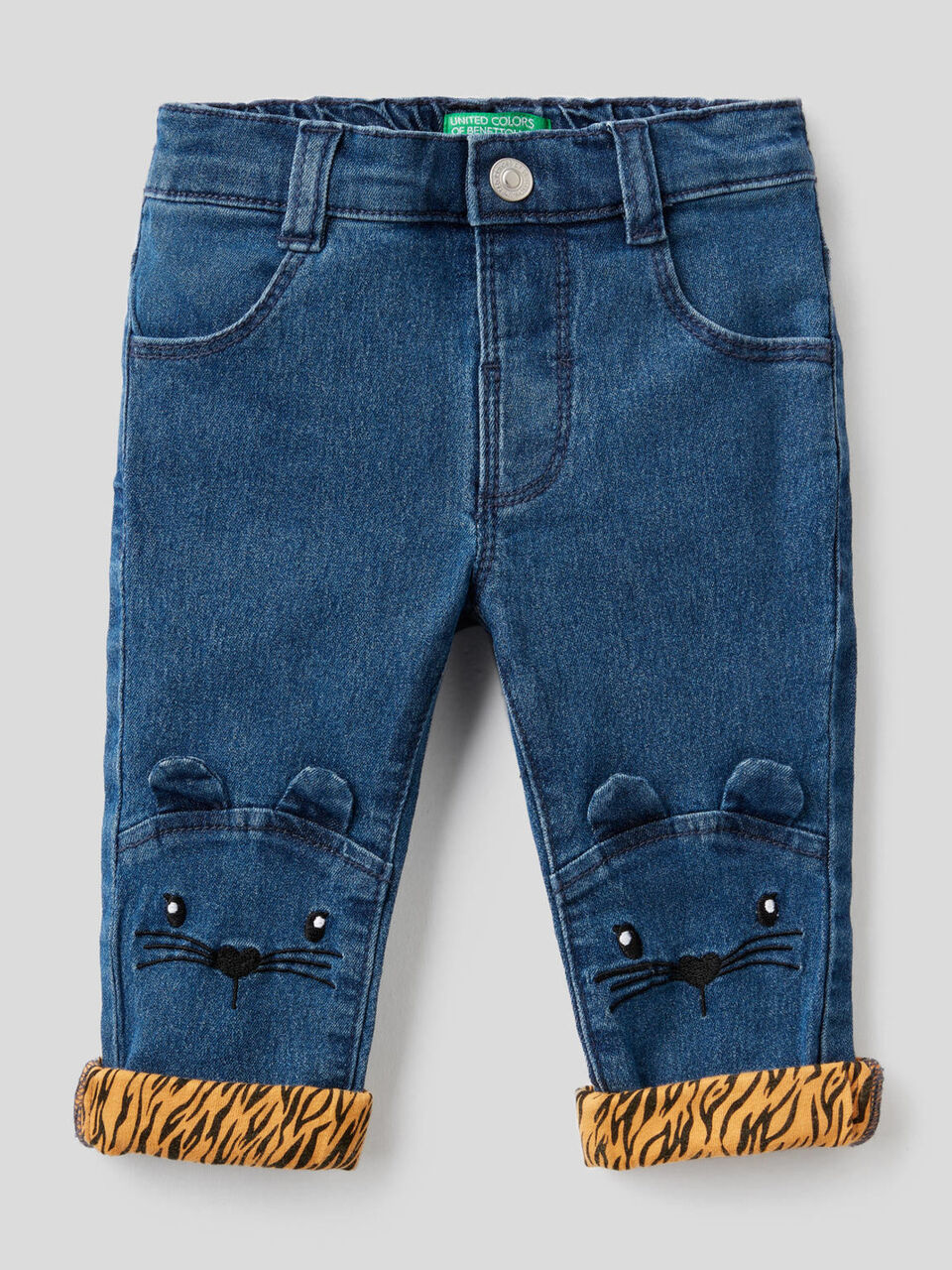 Jeans with animal embroidery image number 1