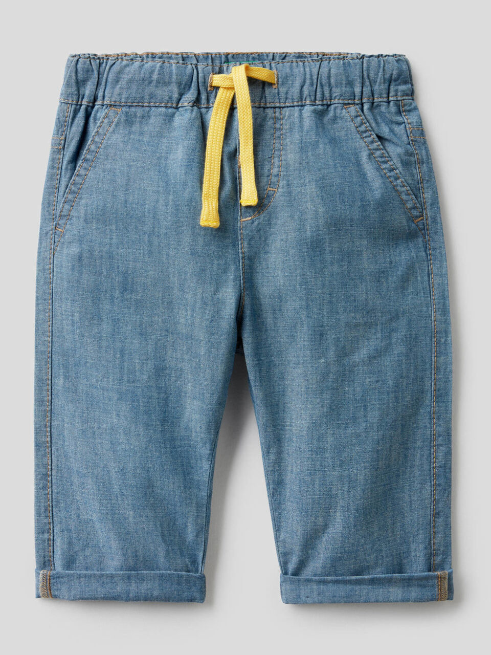 Trousers in 100% cotton chambray image number null
