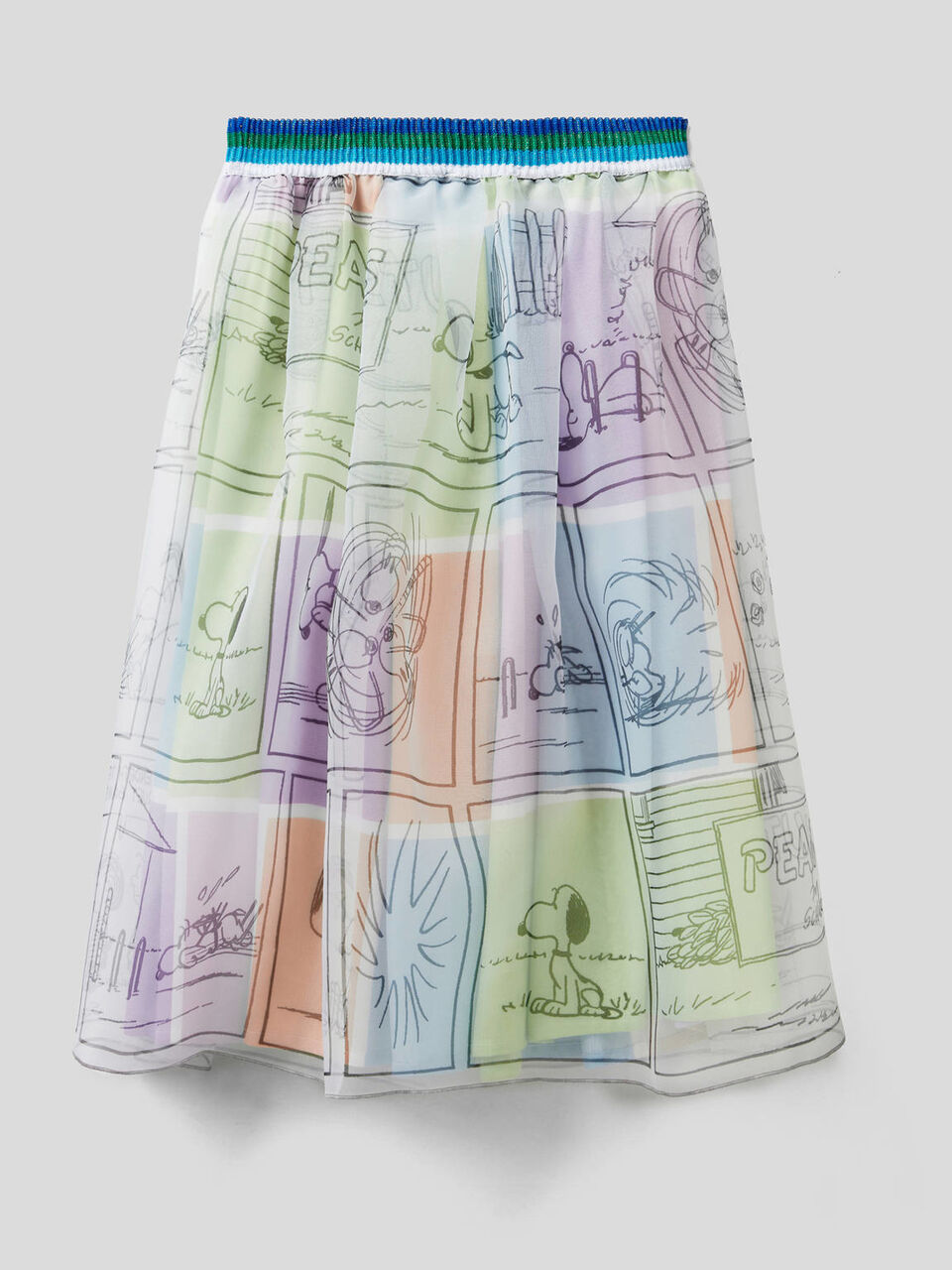 Wide skirt with chiffon layer image number null