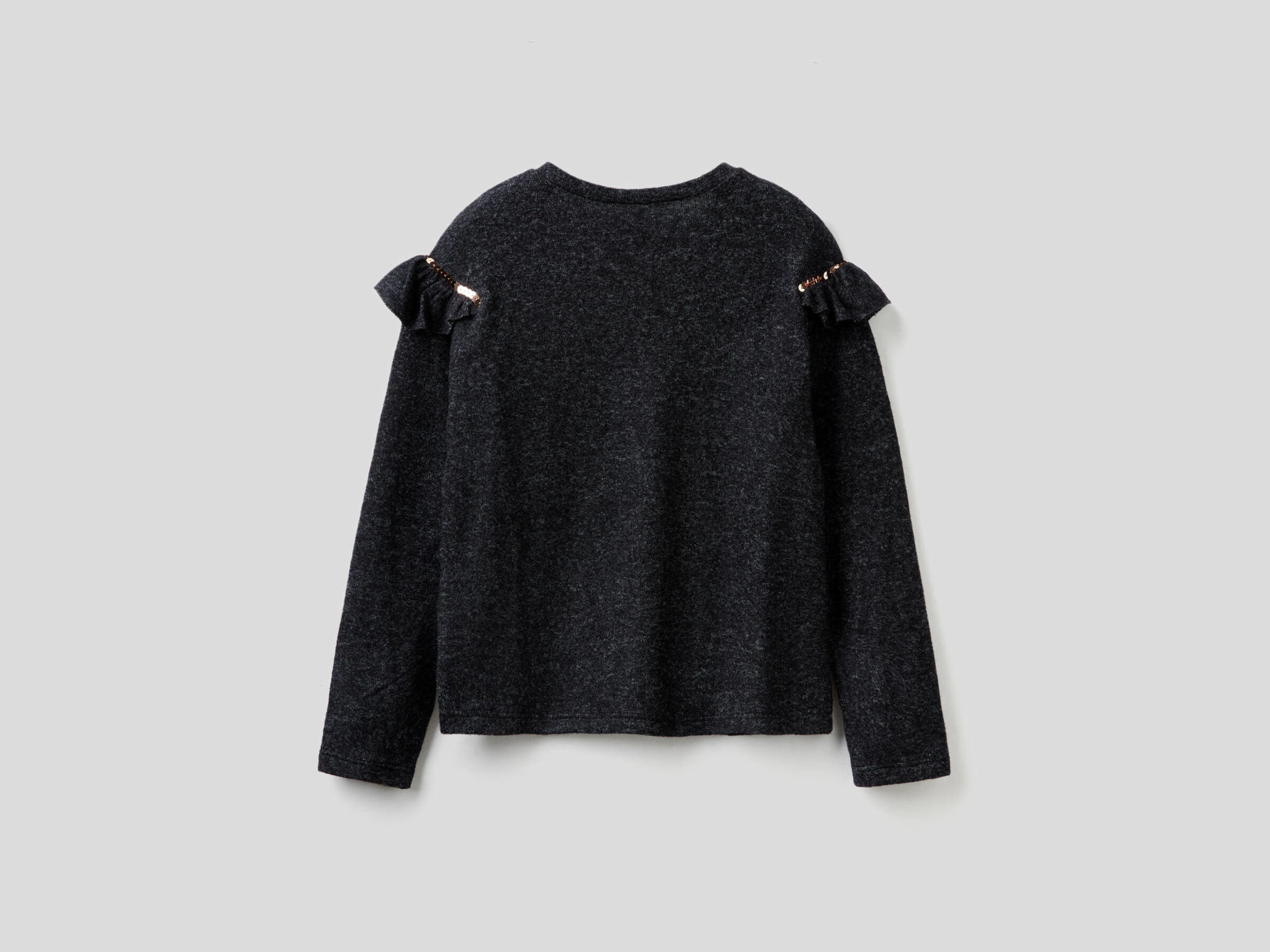 Sweatshirt with rouches and sequins image number null