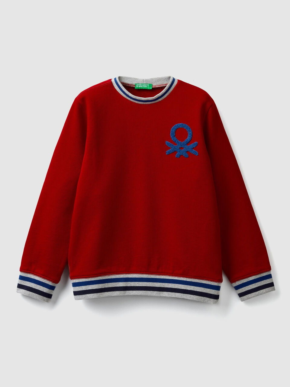Crew neck sweatshirt with embroidered logo image number 1