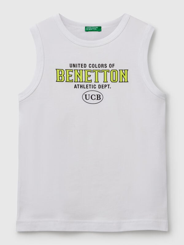Tank top in 100% organic cotton with logo Junior Boy