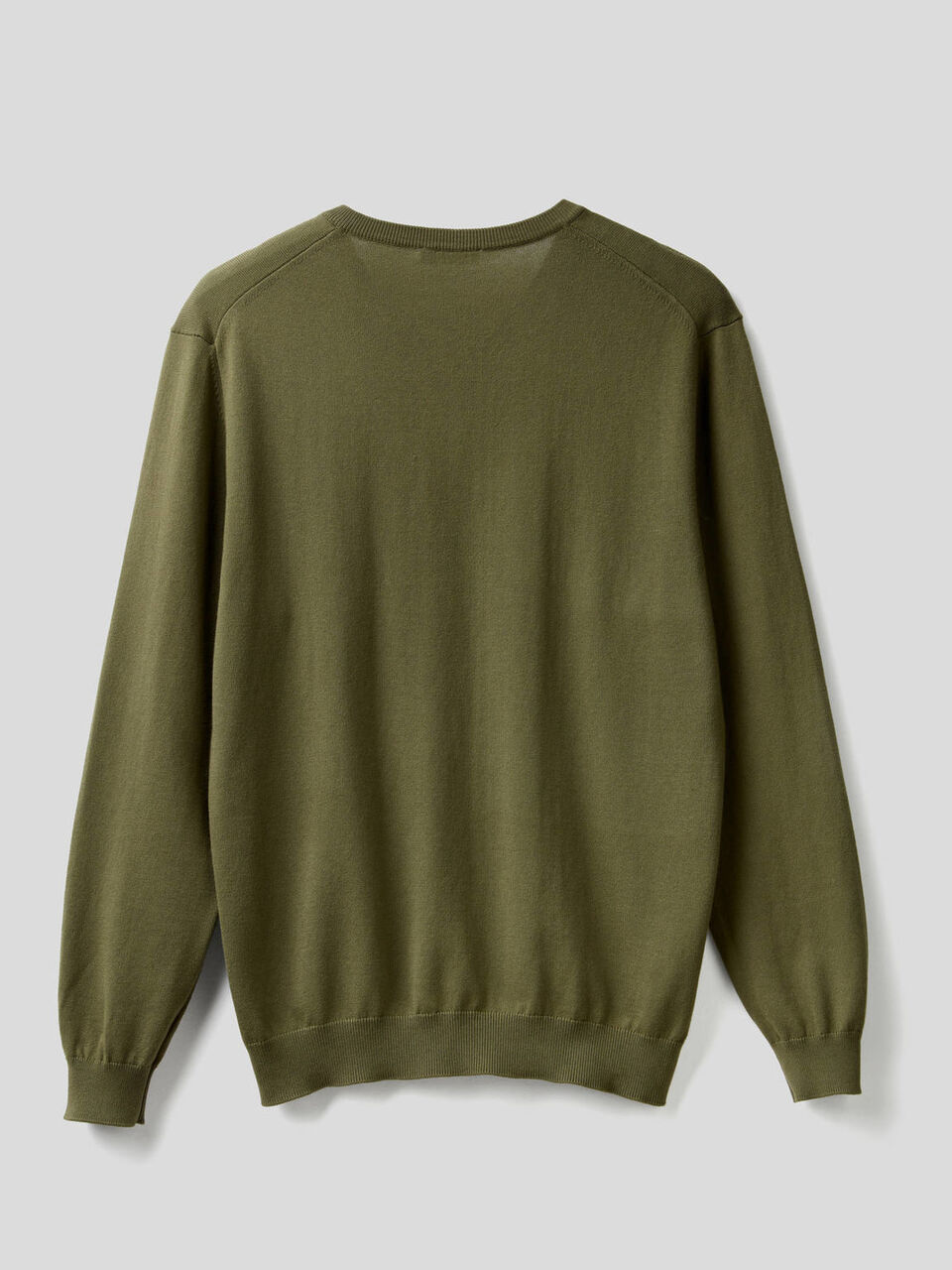 Pure cotton sweater with V-neck image number null