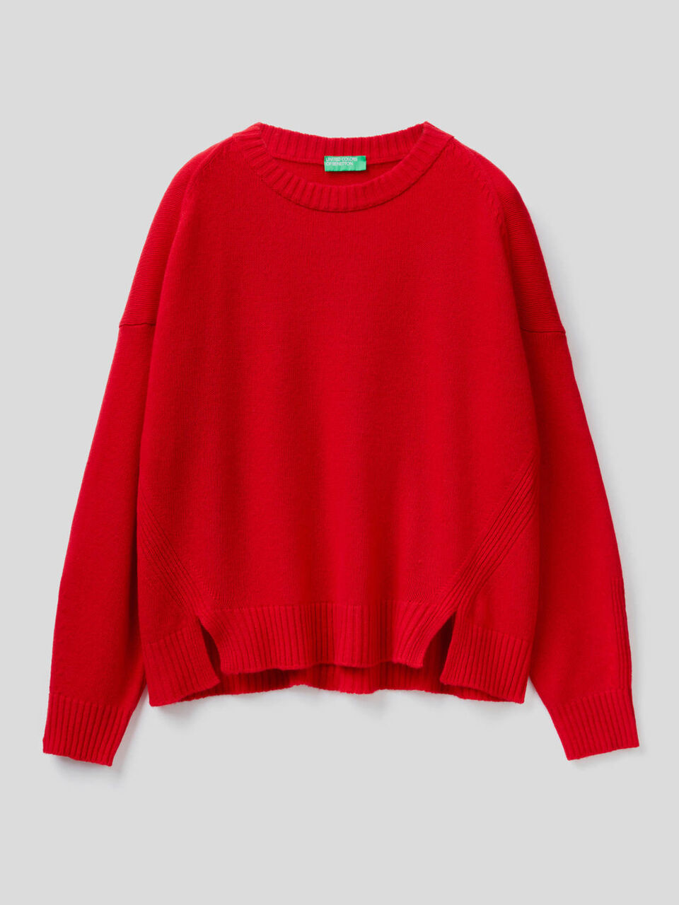 Wool blend sweater with slits image number 1