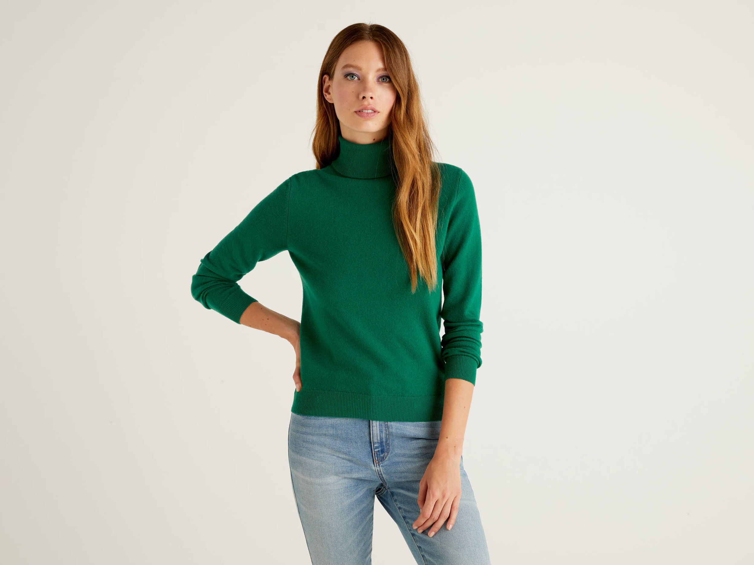 turtleneck green sweater