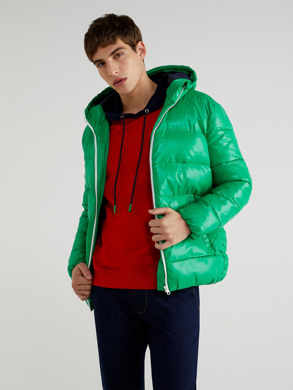 glossy puffer jacket mens