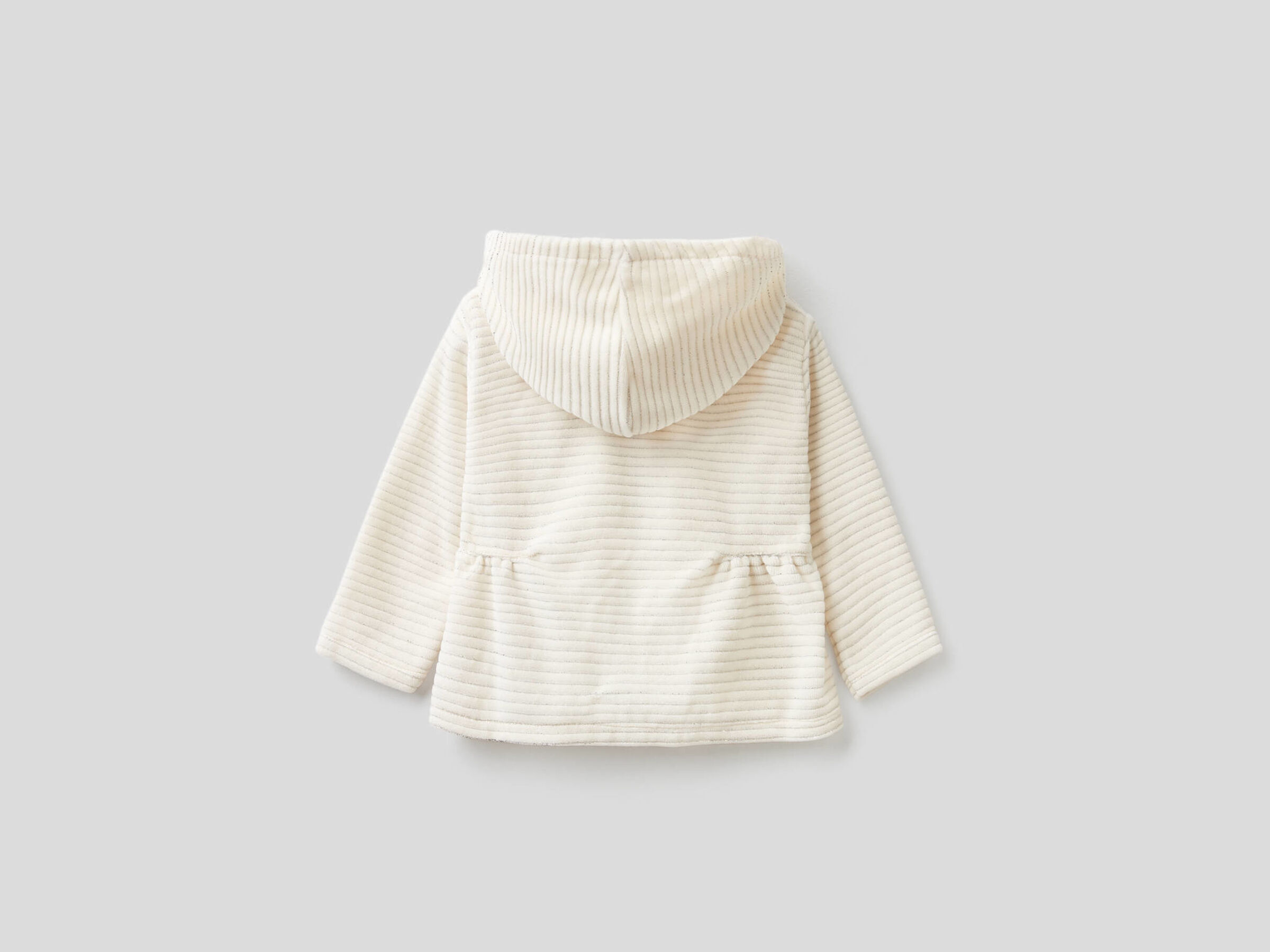 Chenille sweatshirt with zip and hood image number null