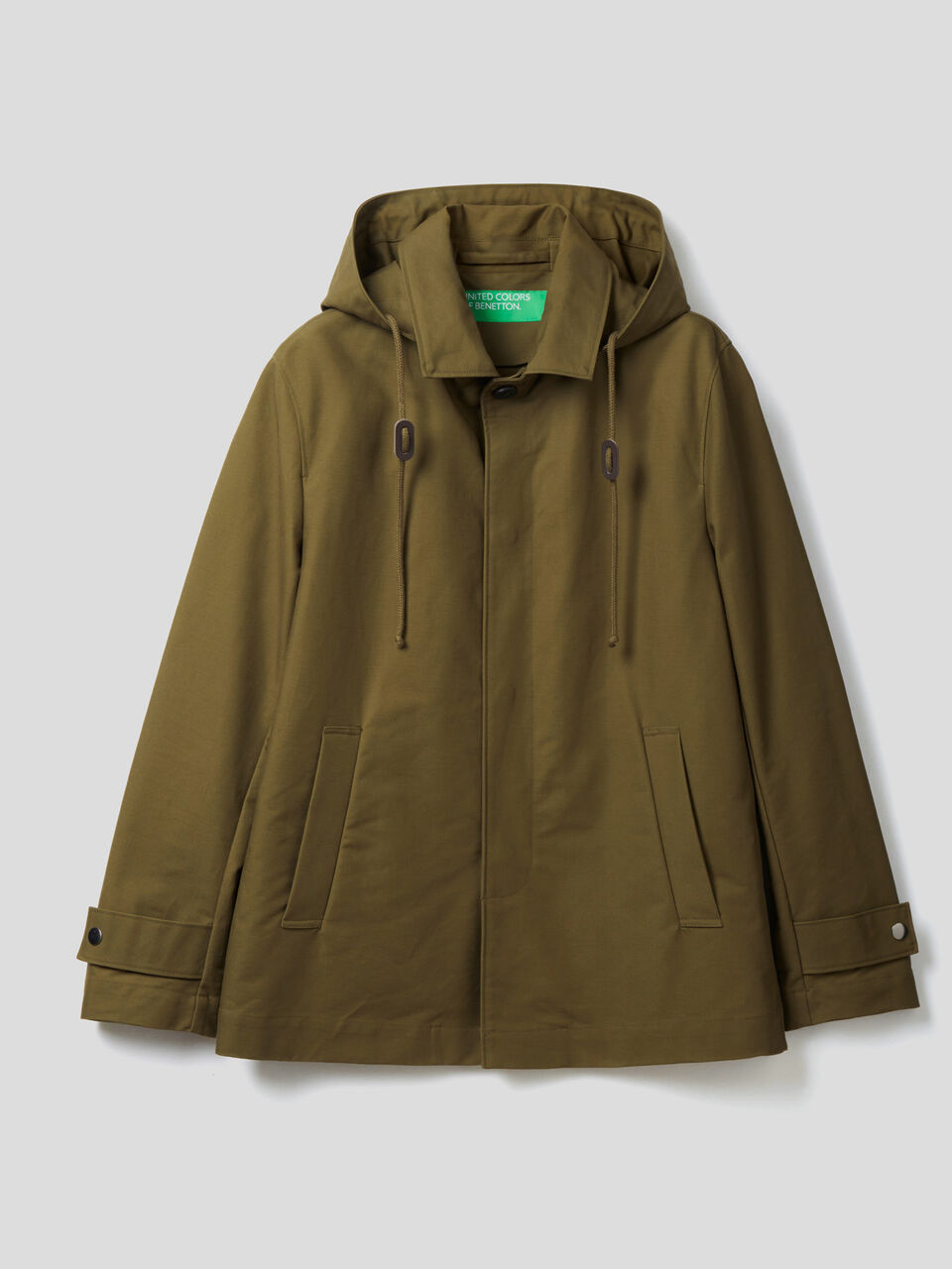 Jacket with hood in 100% cotton image number 1
