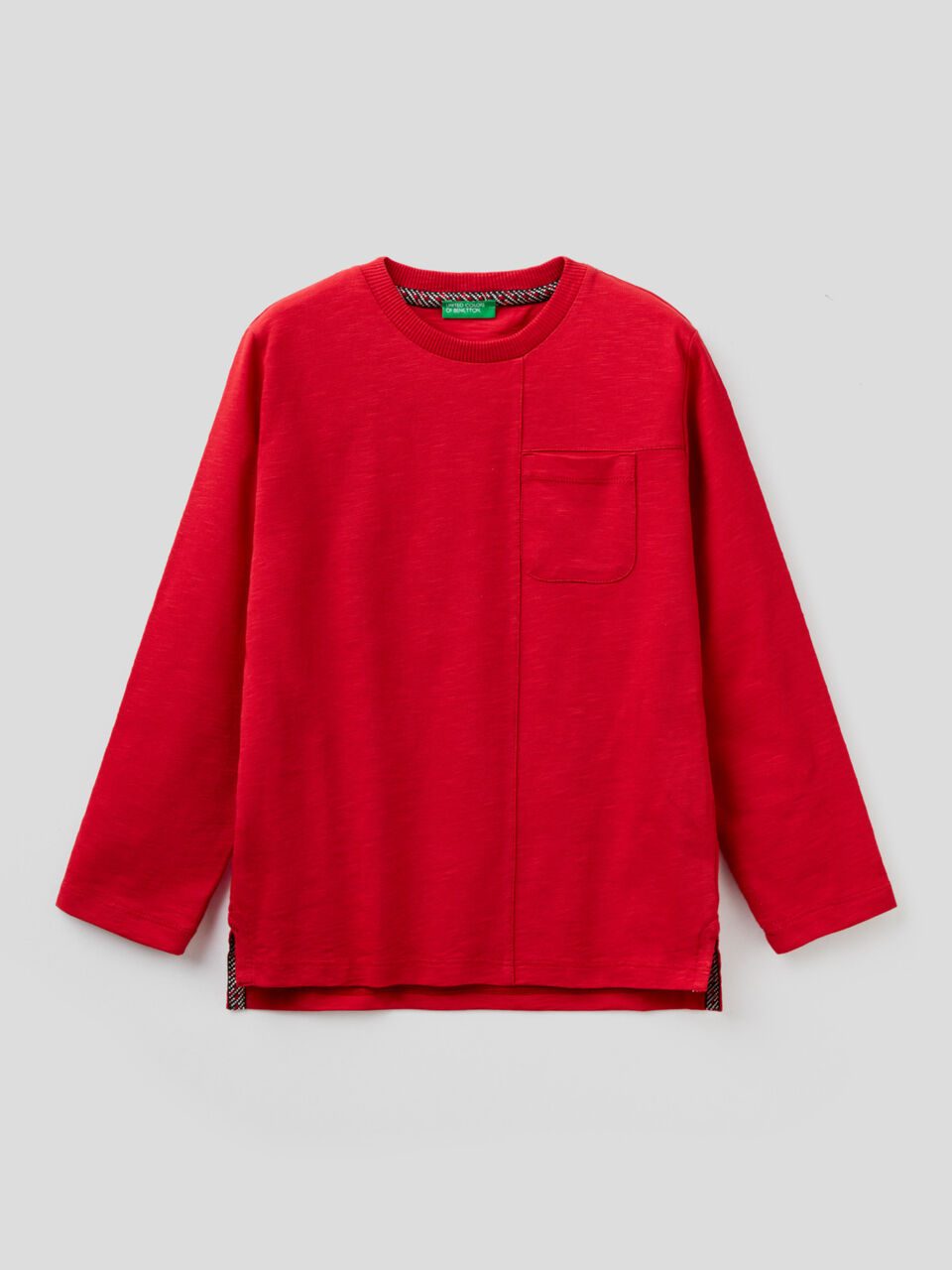 Pure cotton t-shirt with pocket image number 1