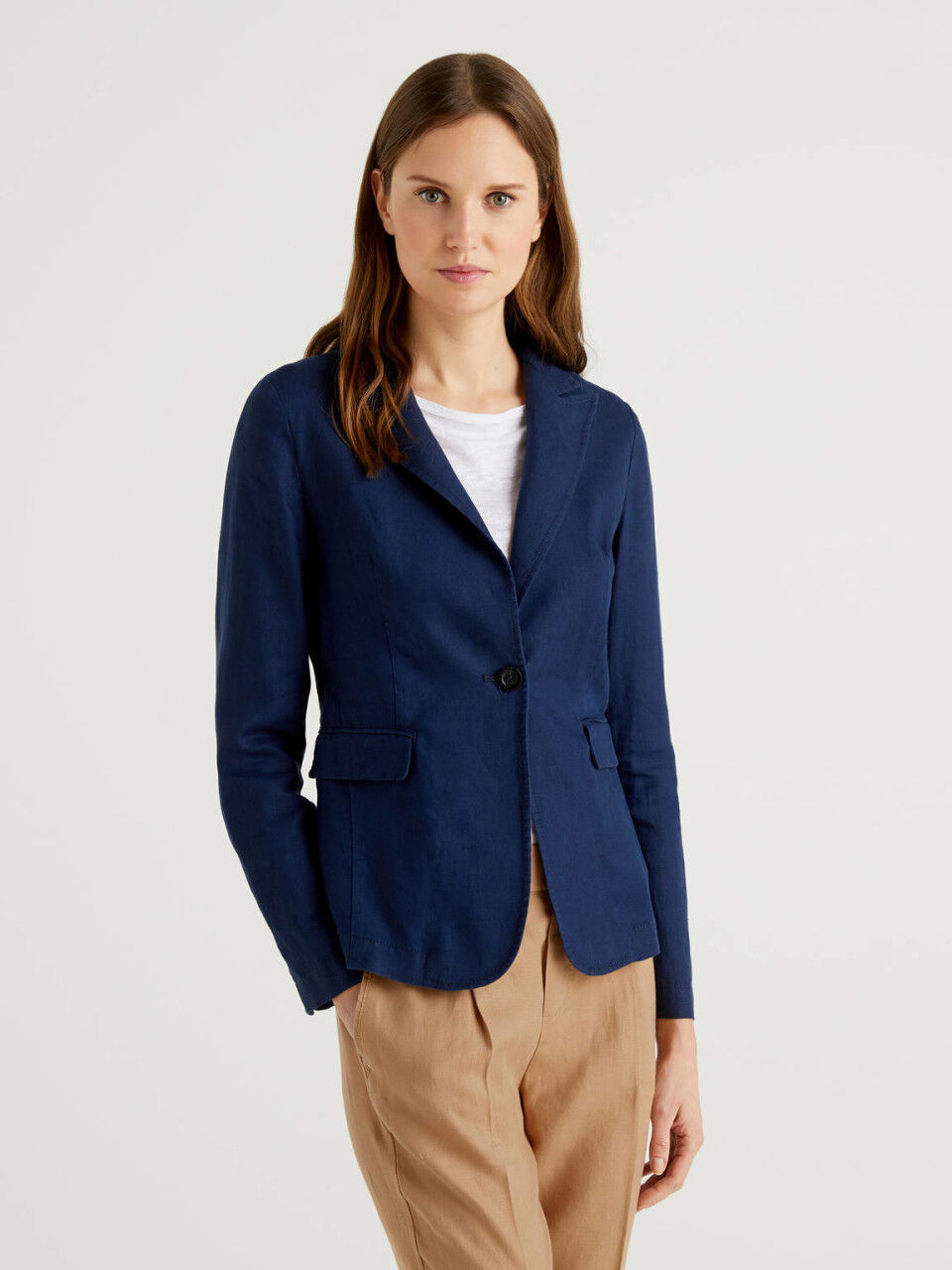 Blazer beige chinos navy How To