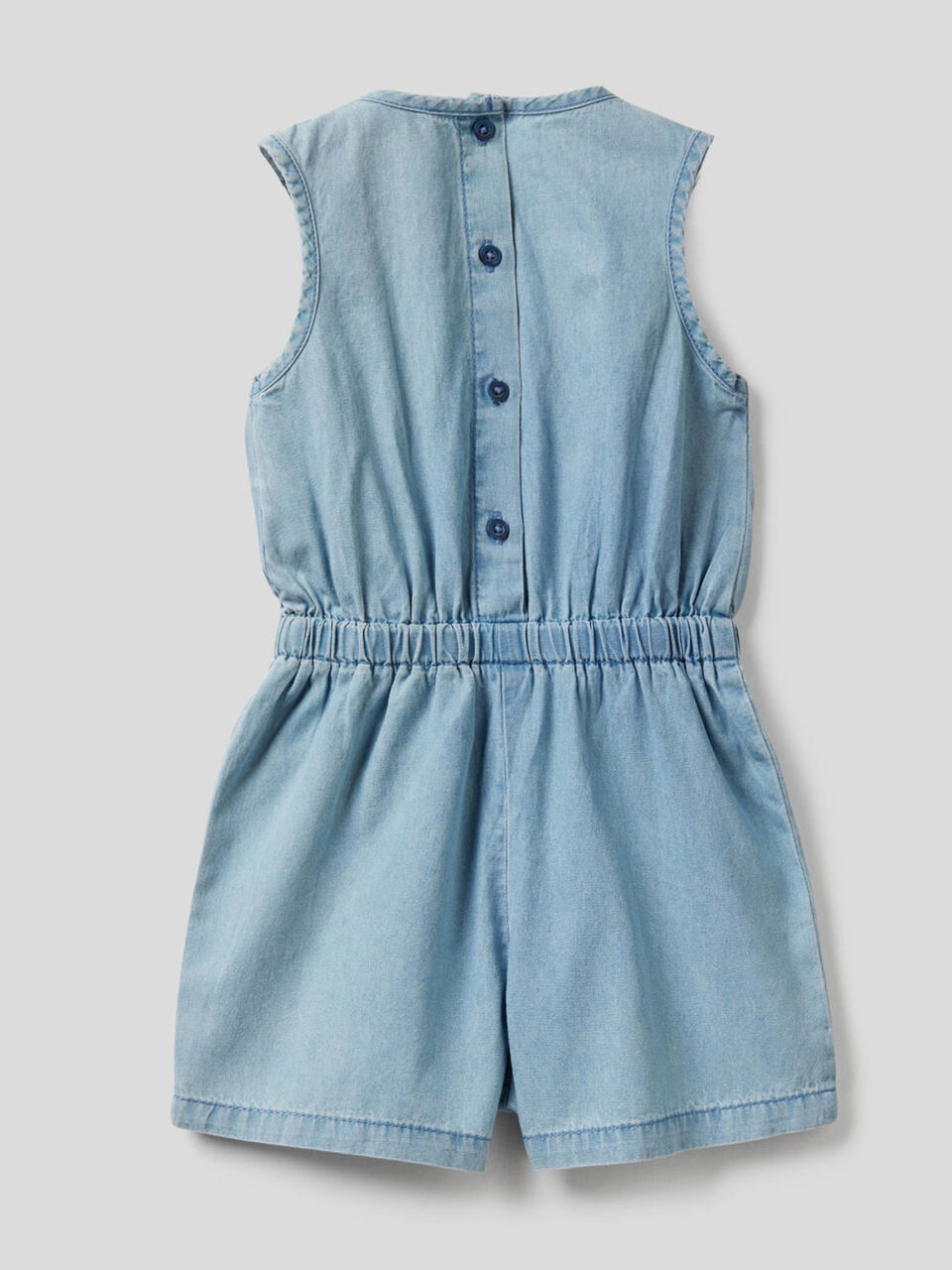 Short jumpsuit in light denim image number null