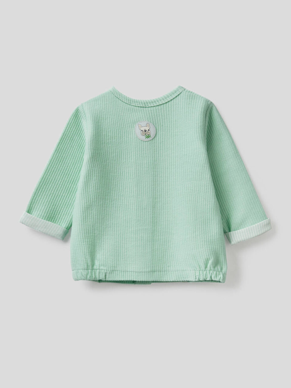 Cardigan in stretch ribbed fabric image number null