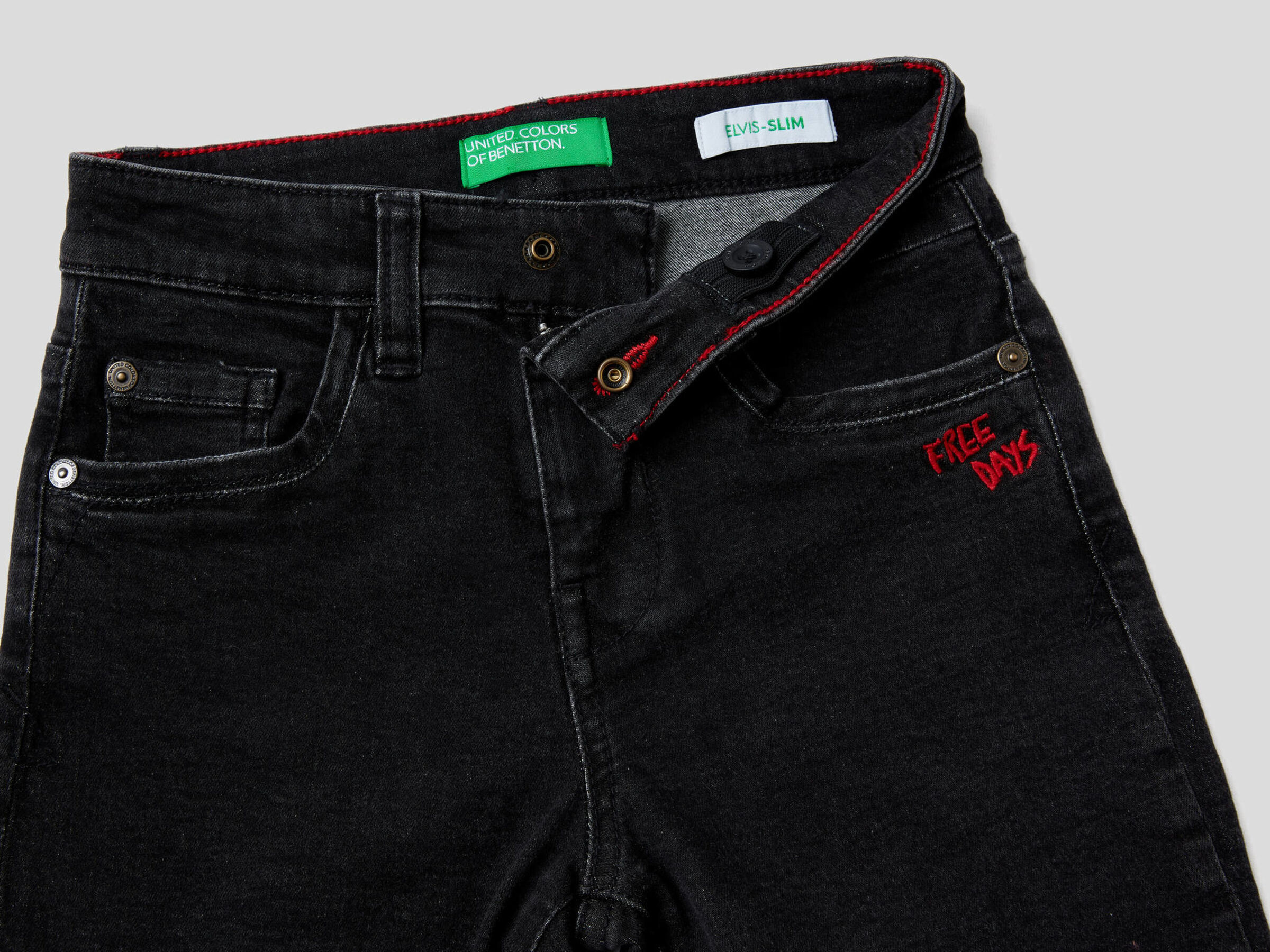 Slim fit jeans with embroidery image number null