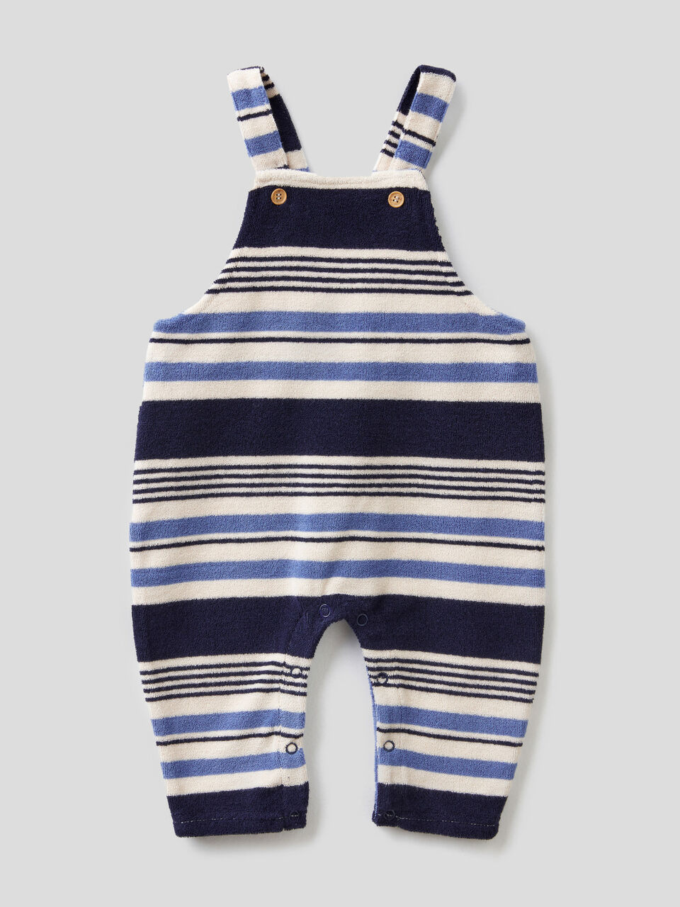 Striped terry dungarees image number 1