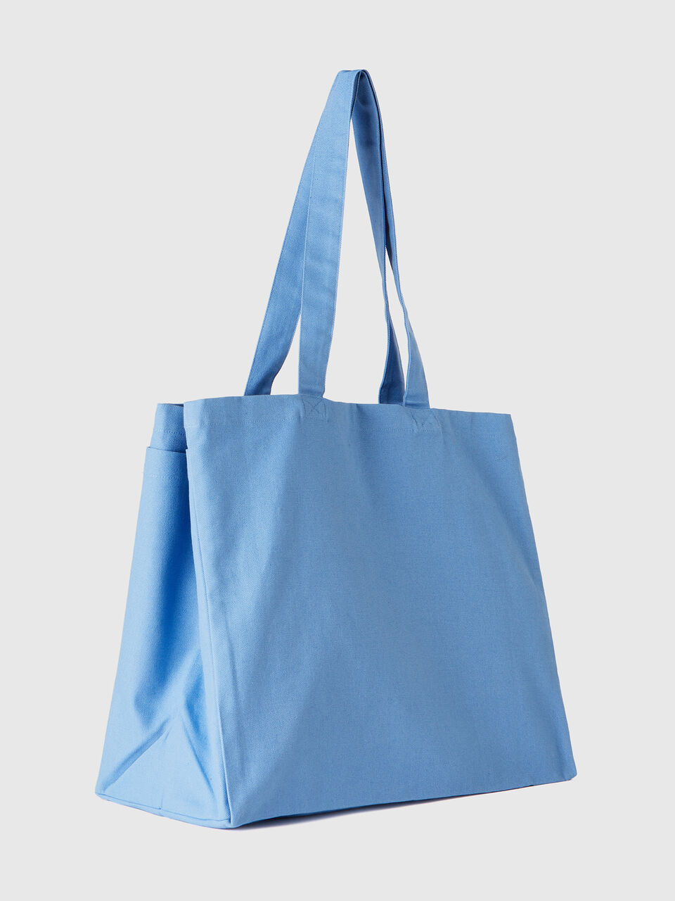 Light blue tote bag in pure cotton image number 2