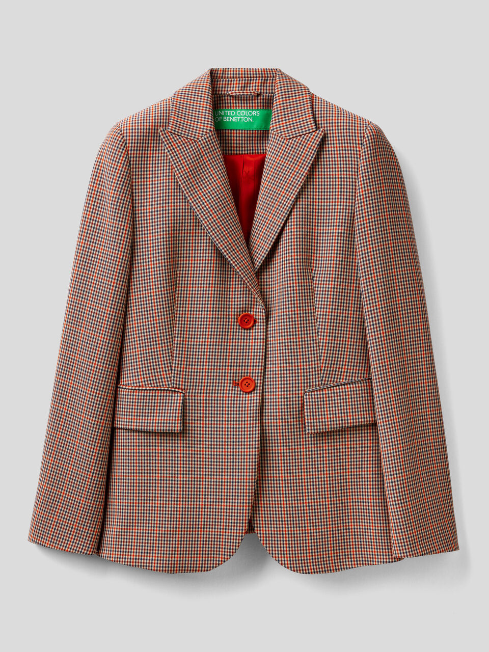 Check blazer in flowy fabric image number 1