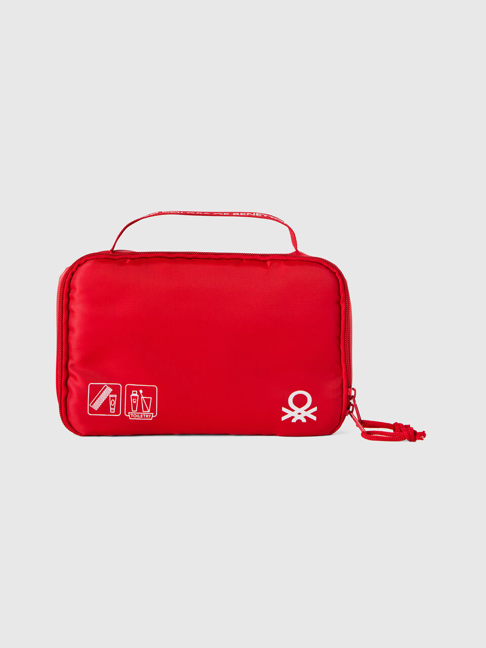 Red travel toiletry bag with hook image number 1