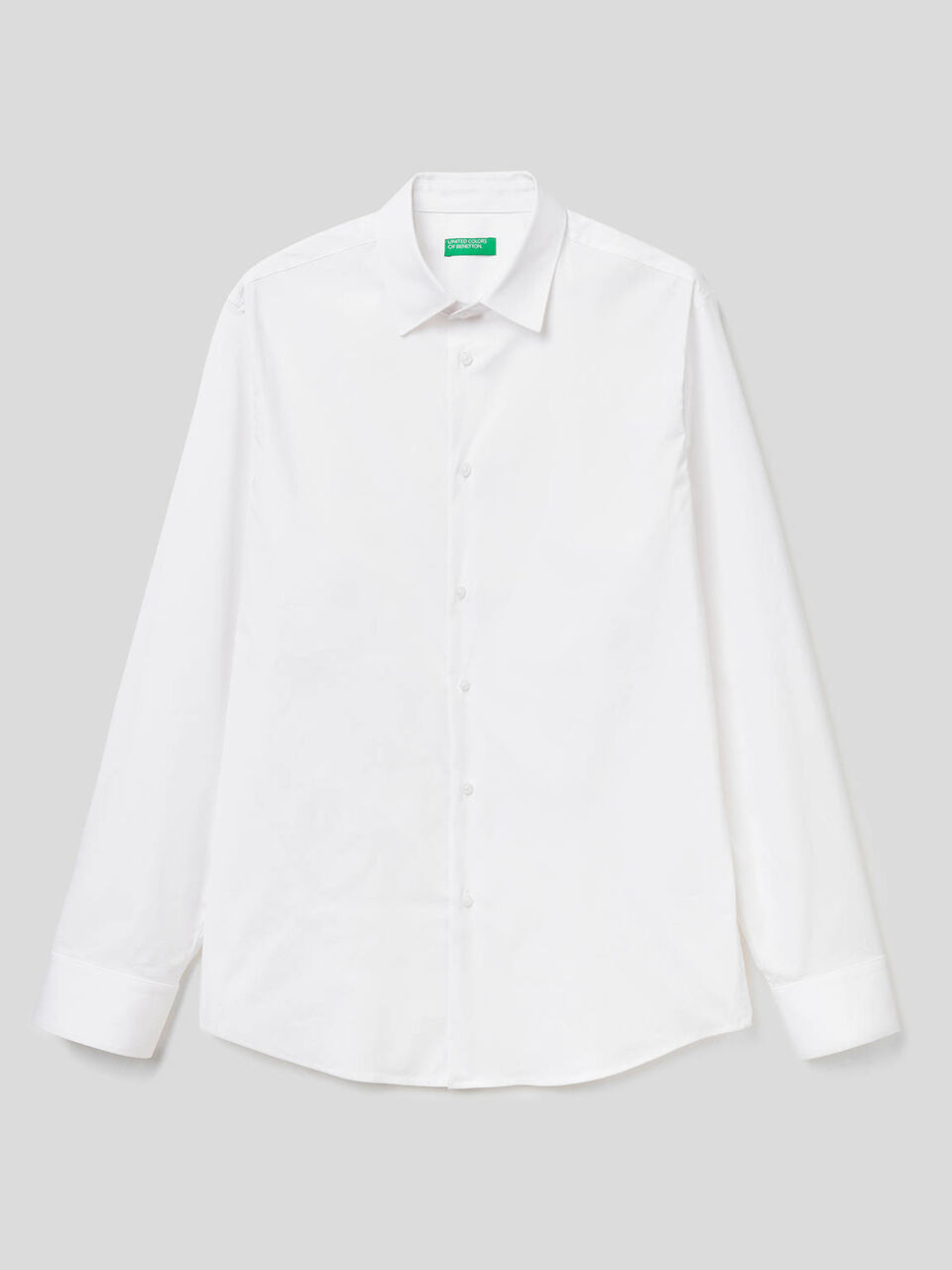 Solid color slim fit shirt image number 1