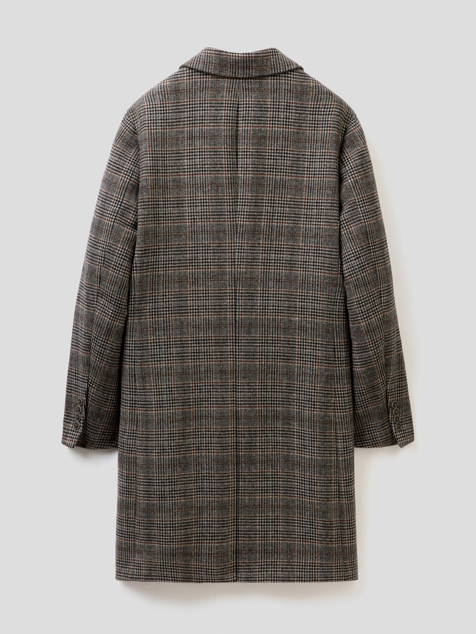 Formal check coat in wool blend image number 2