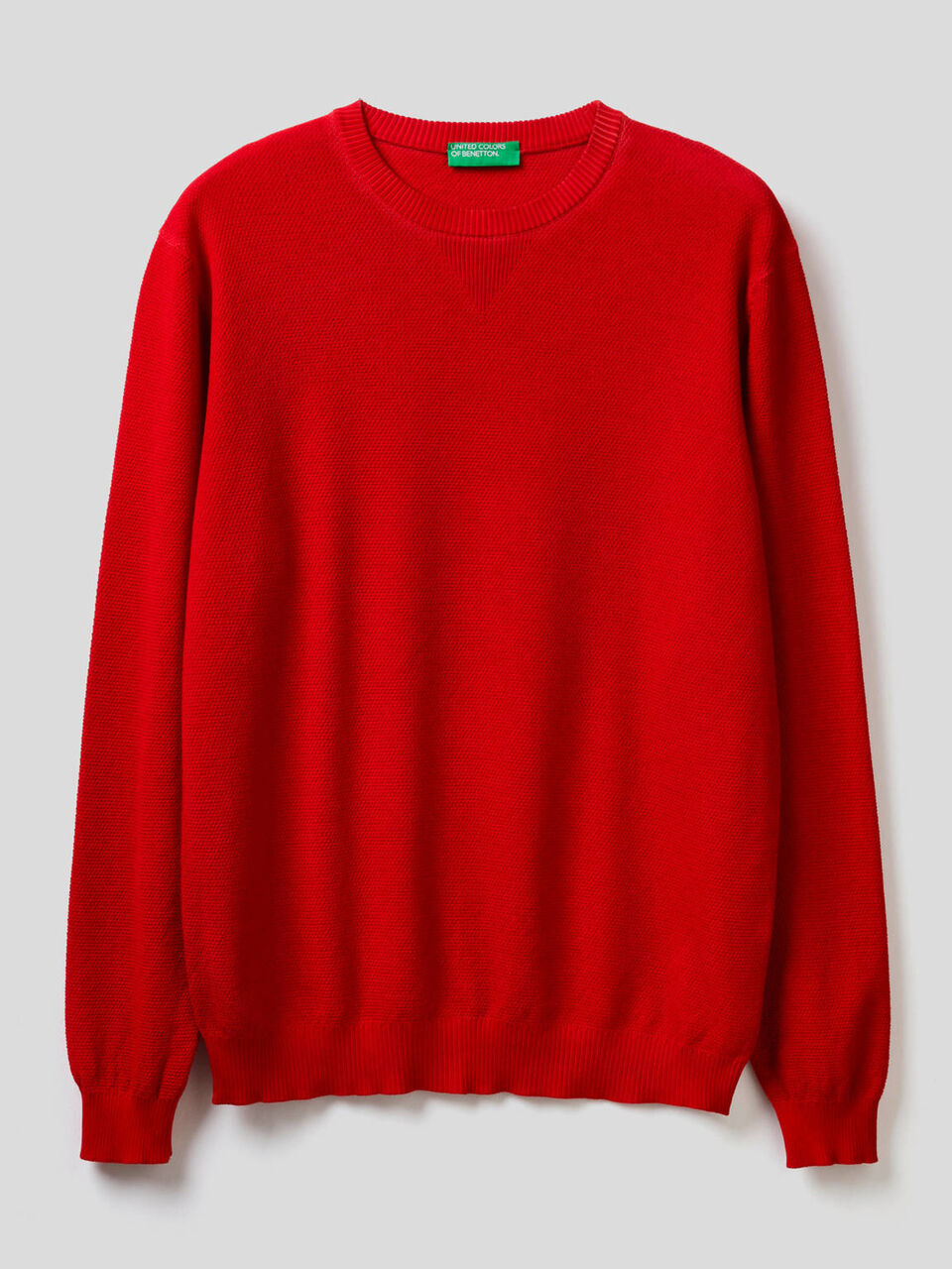 Crew neck sweater with V detail image number null