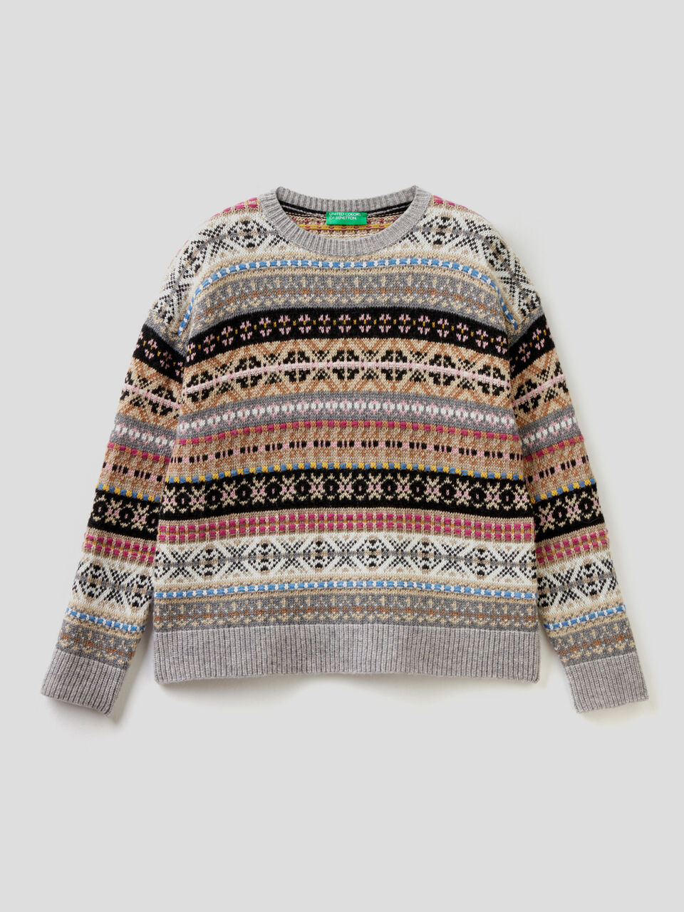 Multicolor jacquard sweater image number 1