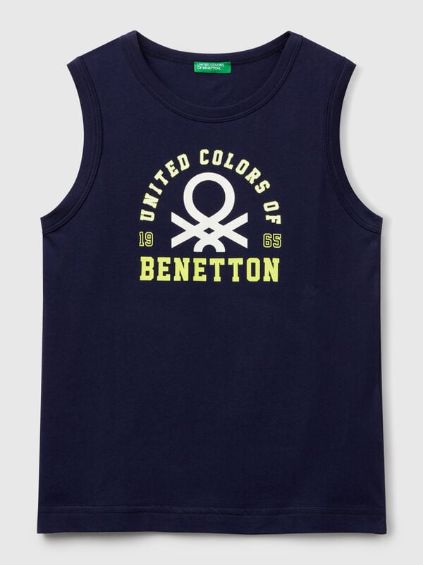 Tank top in 100% organic cotton with logo Junior Boy