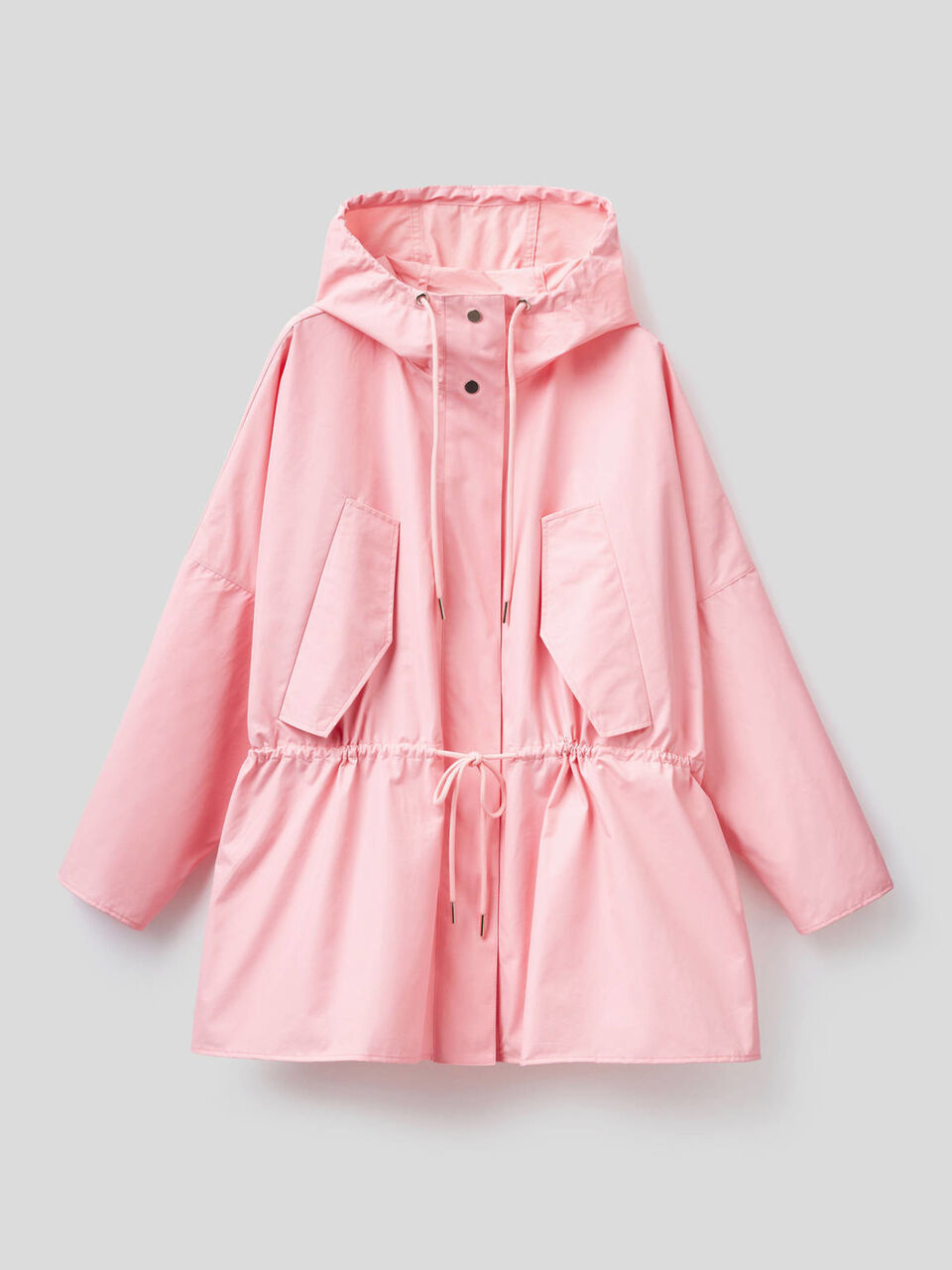 Jacket with hood and drawstring image number null
