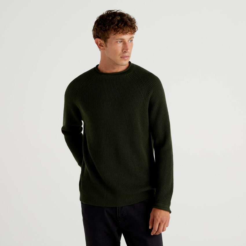 Ribbed Sweater In Wool Blend