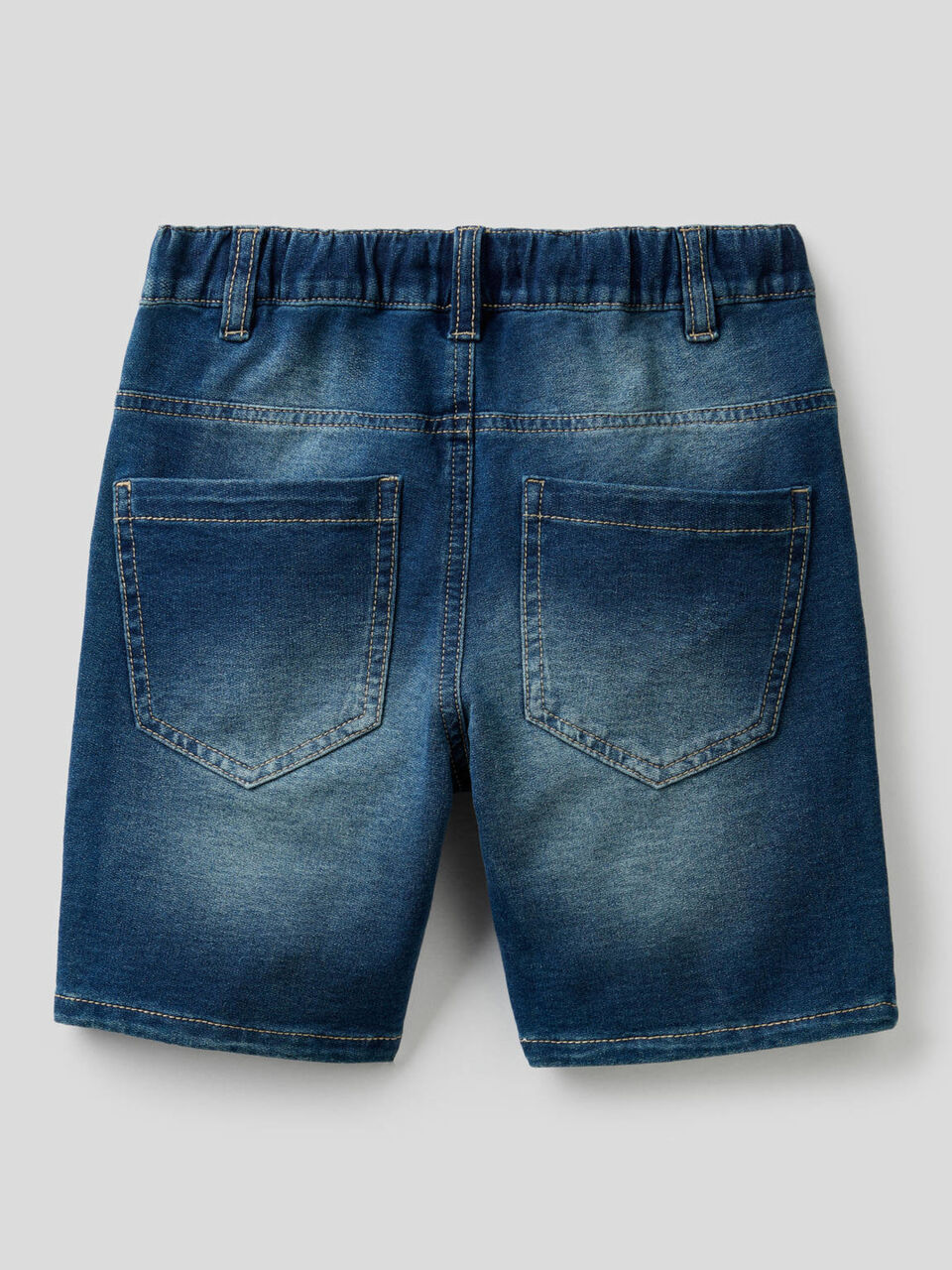 Fleece denim-look bermudas image number null
