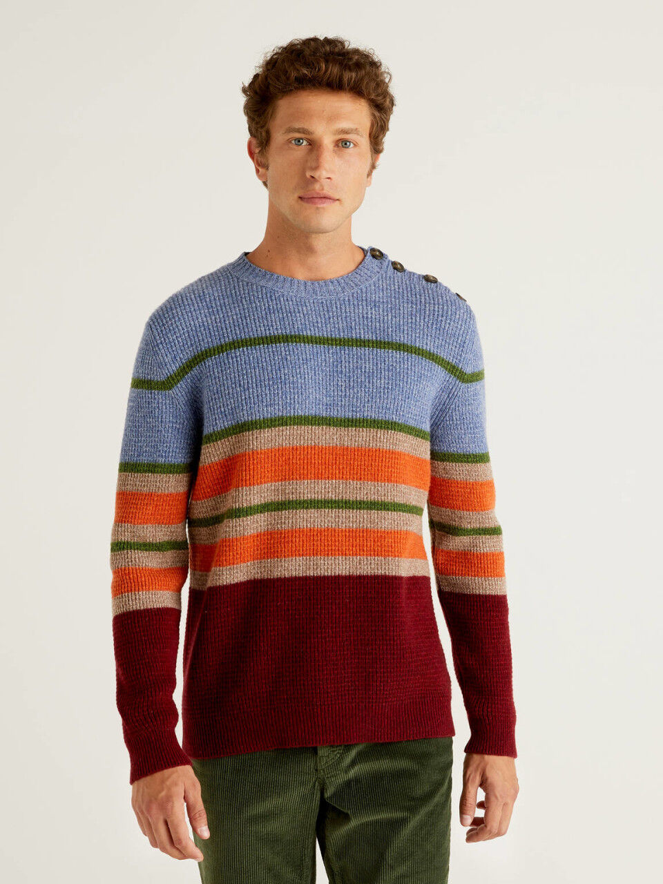 Multicolor knit sweater mens